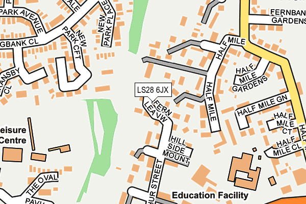 LS28 6JX map - OS OpenMap – Local (Ordnance Survey)