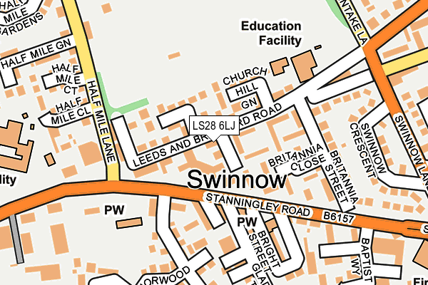 LS28 6LJ map - OS OpenMap – Local (Ordnance Survey)