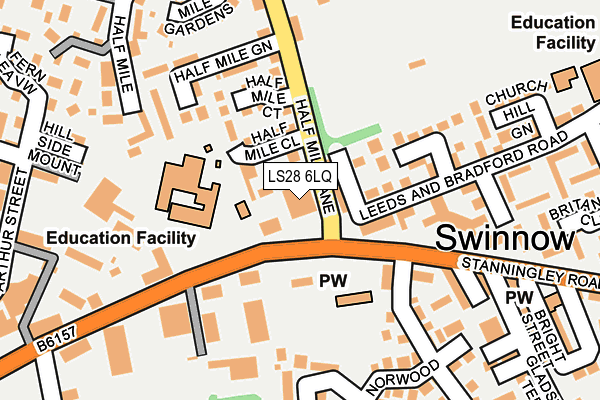 LS28 6LQ map - OS OpenMap – Local (Ordnance Survey) LS28 6LQ map - OS OpenMap – Local (Ordnance Survey)