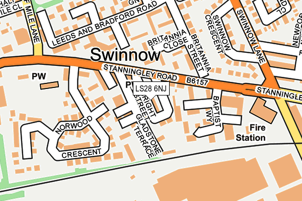 LS28 6NJ map - OS OpenMap – Local (Ordnance Survey) LS28 6NJ map - OS OpenMap – Local (Ordnance Survey)