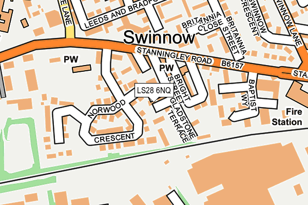 LS28 6NQ map - OS OpenMap – Local (Ordnance Survey) LS28 6NQ map - OS OpenMap – Local (Ordnance Survey)