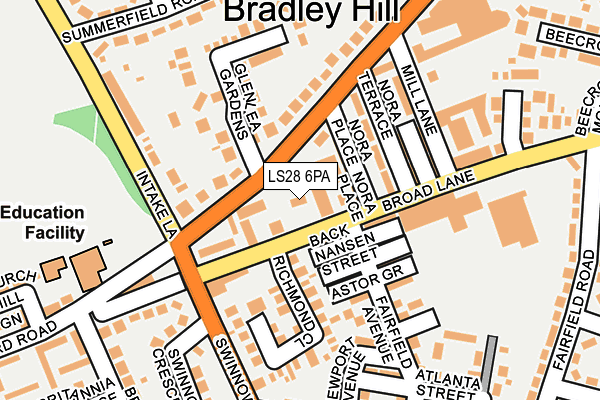 LS28 6PA map - OS OpenMap – Local (Ordnance Survey)