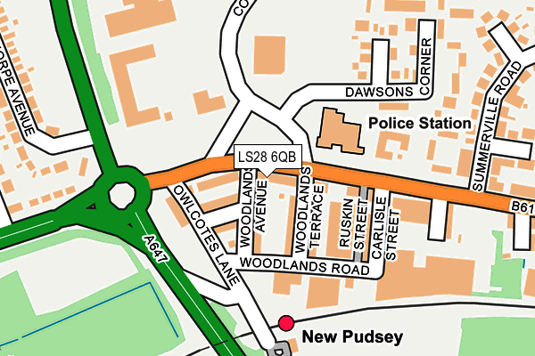 LS28 6QB map - OS OpenMap – Local (Ordnance Survey) LS28 6QB map - OS OpenMap – Local (Ordnance Survey)