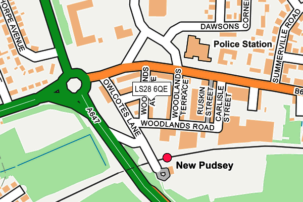 LS28 6QE map - OS OpenMap – Local (Ordnance Survey) LS28 6QE map - OS OpenMap – Local (Ordnance Survey)