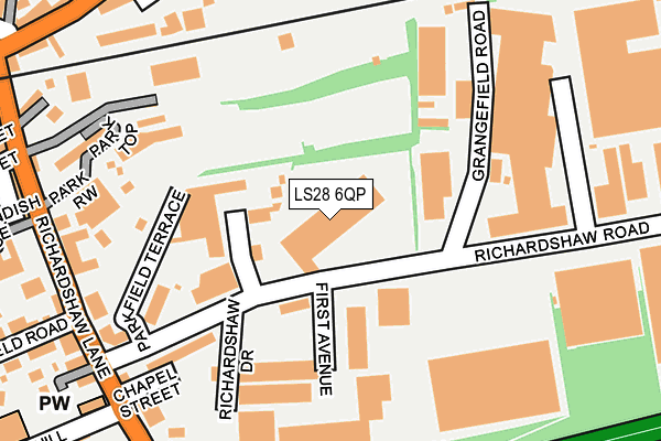 LS28 6QP map - OS OpenMap – Local (Ordnance Survey) LS28 6QP map - OS OpenMap – Local (Ordnance Survey)