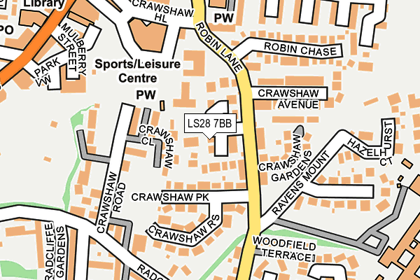 LS28 7BB map - OS OpenMap – Local (Ordnance Survey)