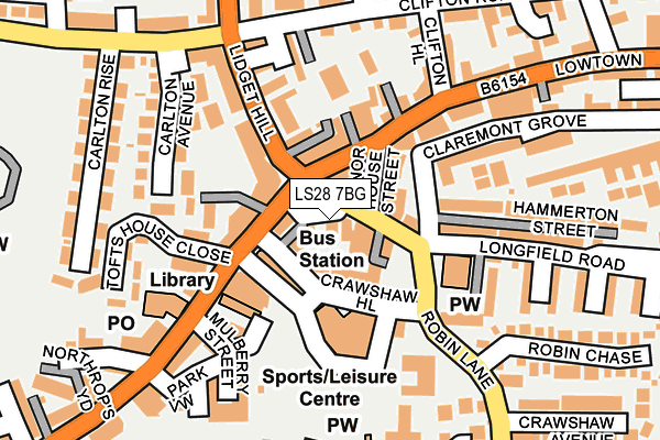 LS28 7BG map - OS OpenMap – Local (Ordnance Survey) LS28 7BG map - OS OpenMap – Local (Ordnance Survey)