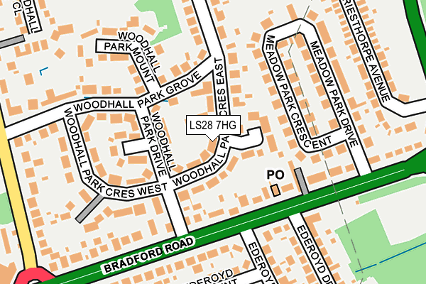 LS28 7HG map - OS OpenMap – Local (Ordnance Survey)