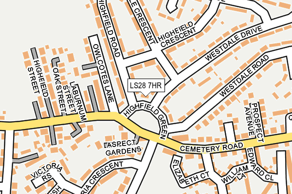 LS28 7HR map - OS OpenMap – Local (Ordnance Survey) LS28 7HR map - OS OpenMap – Local (Ordnance Survey)