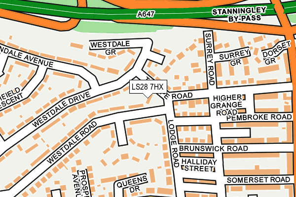 LS28 7HX map - OS OpenMap – Local (Ordnance Survey) LS28 7HX map - OS OpenMap – Local (Ordnance Survey)