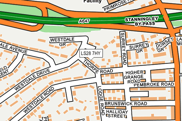 LS28 7HY map - OS OpenMap – Local (Ordnance Survey) LS28 7HY map - OS OpenMap – Local (Ordnance Survey)