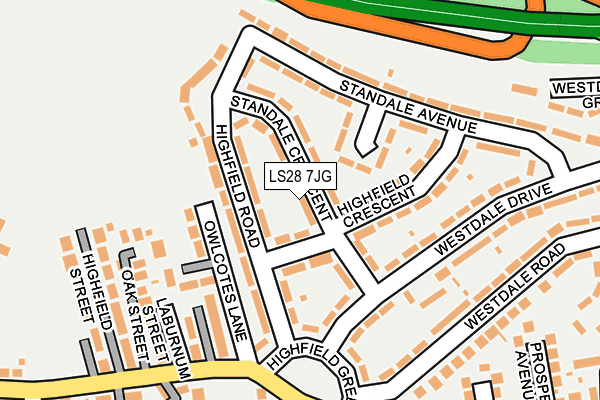 LS28 7JG map - OS OpenMap – Local (Ordnance Survey) LS28 7JG map - OS OpenMap – Local (Ordnance Survey)