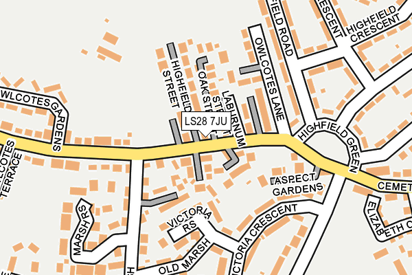 LS28 7JU map - OS OpenMap – Local (Ordnance Survey) LS28 7JU map - OS OpenMap – Local (Ordnance Survey)