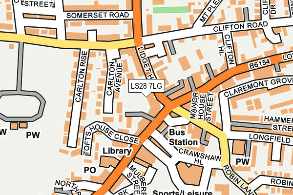 LS28 7LG map - OS OpenMap – Local (Ordnance Survey) LS28 7LG map - OS OpenMap – Local (Ordnance Survey)