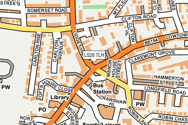 LS28 7LH map - OS OpenMap – Local (Ordnance Survey) LS28 7LH map - OS OpenMap – Local (Ordnance Survey)