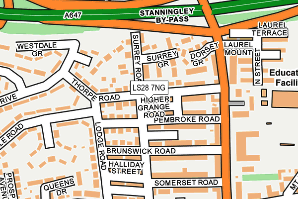 LS28 7NG map - OS OpenMap – Local (Ordnance Survey)