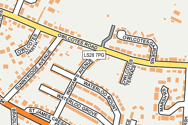 LS28 7PG map - OS OpenMap – Local (Ordnance Survey) LS28 7PG map - OS OpenMap – Local (Ordnance Survey)