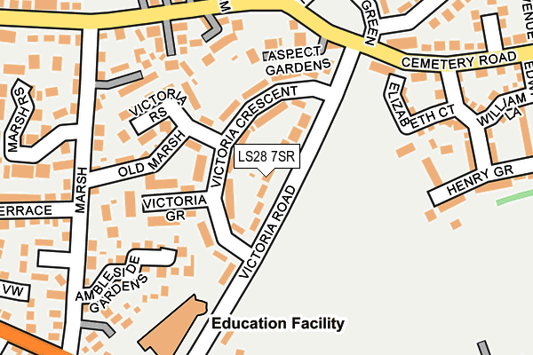LS28 7SR map - OS OpenMap – Local (Ordnance Survey) LS28 7SR map - OS OpenMap – Local (Ordnance Survey)