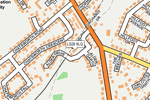 LS28 8LG map - OS OpenMap – Local (Ordnance Survey) LS28 8LG map - OS OpenMap – Local (Ordnance Survey)