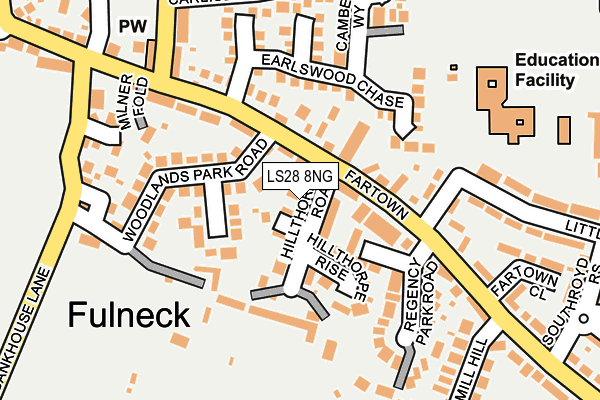 LS28 8NG map - OS OpenMap – Local (Ordnance Survey) LS28 8NG map - OS OpenMap – Local (Ordnance Survey)