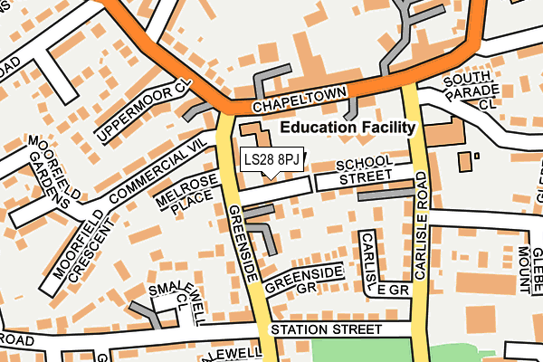 LS28 8PJ map - OS OpenMap – Local (Ordnance Survey) LS28 8PJ map - OS OpenMap – Local (Ordnance Survey)