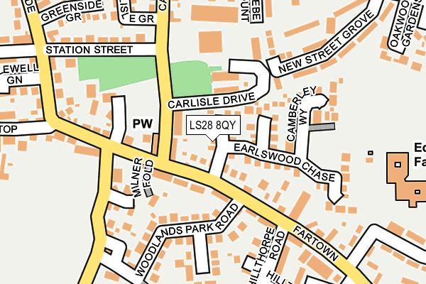 LS28 8QY map - OS OpenMap – Local (Ordnance Survey) LS28 8QY map - OS OpenMap – Local (Ordnance Survey)