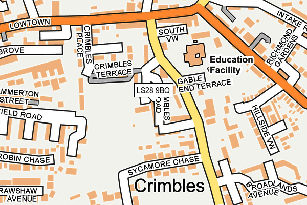 LS28 9BQ map - OS OpenMap – Local (Ordnance Survey) LS28 9BQ map - OS OpenMap – Local (Ordnance Survey)