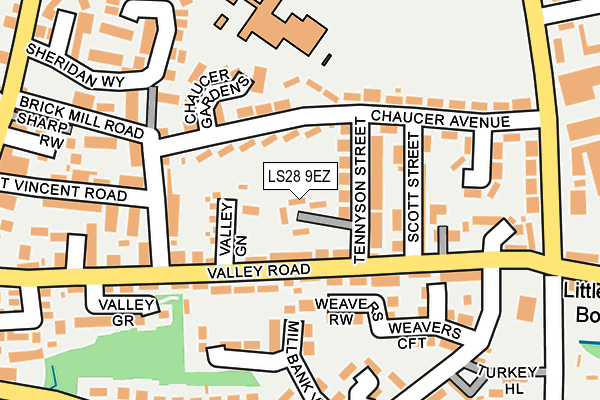 LS28 9EZ map - OS OpenMap – Local (Ordnance Survey) LS28 9EZ map - OS OpenMap – Local (Ordnance Survey)