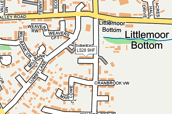 LS28 9HF map - OS OpenMap – Local (Ordnance Survey) LS28 9HF map - OS OpenMap – Local (Ordnance Survey)