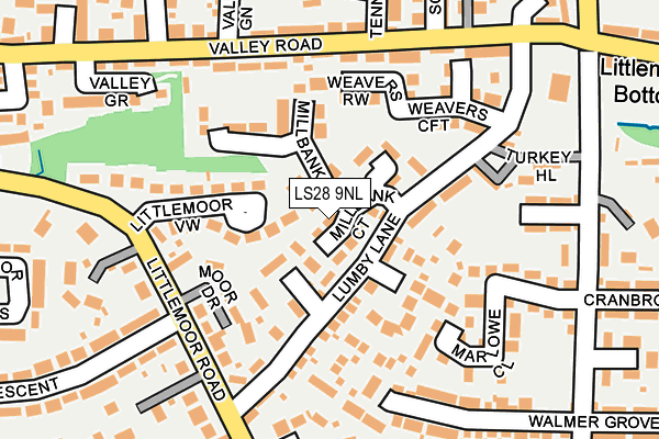 LS28 9NL map - OS OpenMap – Local (Ordnance Survey) LS28 9NL map - OS OpenMap – Local (Ordnance Survey)