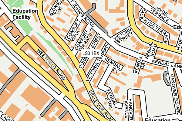 LS3 1BX map - OS OpenMap – Local (Ordnance Survey) LS3 1BX map - OS OpenMap – Local (Ordnance Survey)