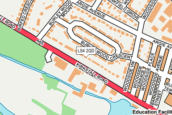 LS4 2QD map - OS OpenMap – Local (Ordnance Survey) LS4 2QD map - OS OpenMap – Local (Ordnance Survey)