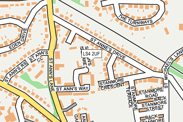 LS4 2UF map - OS OpenMap – Local (Ordnance Survey) LS4 2UF map - OS OpenMap – Local (Ordnance Survey)