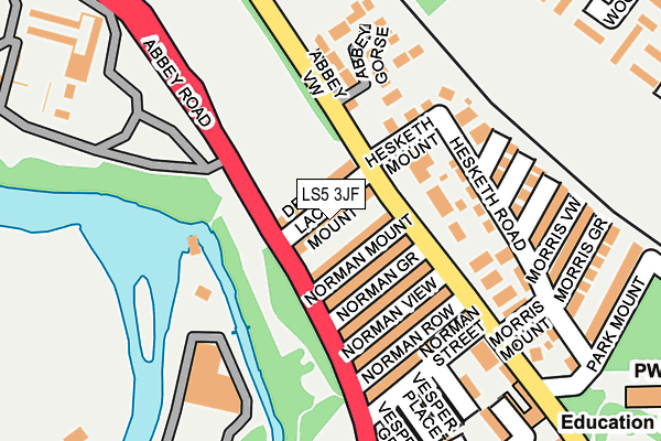LS5 3JF map - OS OpenMap – Local (Ordnance Survey) LS5 3JF map - OS OpenMap – Local (Ordnance Survey)