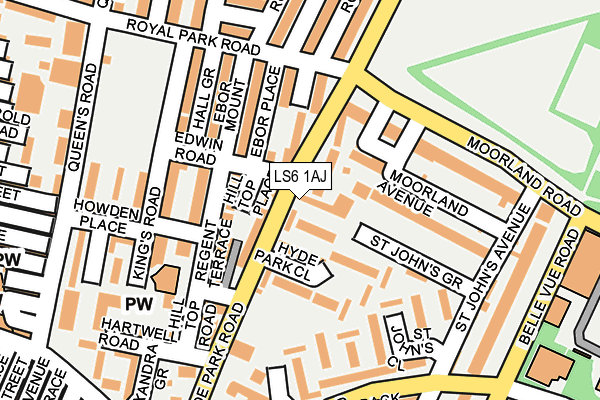 LS6 1AJ map - OS OpenMap – Local (Ordnance Survey) LS6 1AJ map - OS OpenMap – Local (Ordnance Survey)