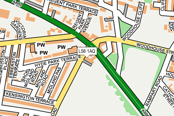 LS6 1AQ map - OS OpenMap – Local (Ordnance Survey) LS6 1AQ map - OS OpenMap – Local (Ordnance Survey)