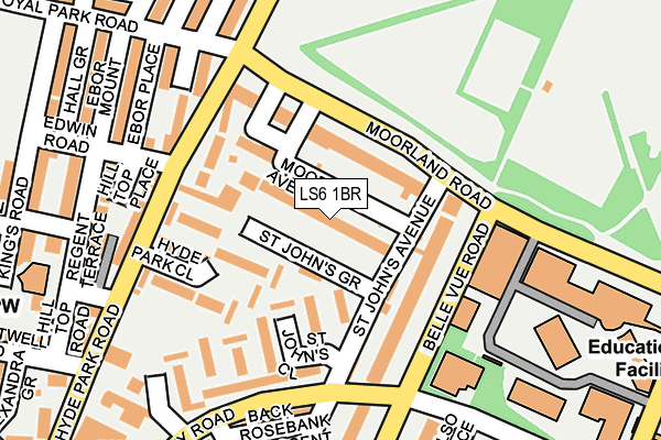 LS6 1BR map - OS OpenMap – Local (Ordnance Survey) LS6 1BR map - OS OpenMap – Local (Ordnance Survey)