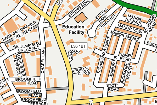 LS6 1BT map - OS OpenMap – Local (Ordnance Survey) LS6 1BT map - OS OpenMap – Local (Ordnance Survey)