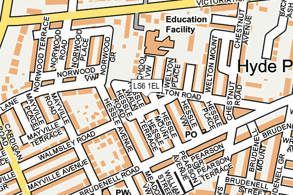 LS6 1EL map - OS OpenMap – Local (Ordnance Survey) LS6 1EL map - OS OpenMap – Local (Ordnance Survey)