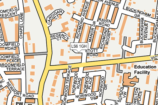 LS6 1GH map - OS OpenMap – Local (Ordnance Survey) LS6 1GH map - OS OpenMap – Local (Ordnance Survey)