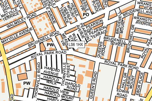 LS6 1HX map - OS OpenMap – Local (Ordnance Survey)
