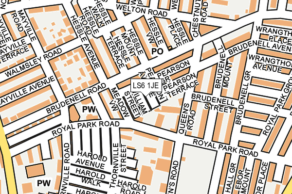 LS6 1JE map - OS OpenMap – Local (Ordnance Survey) LS6 1JE map - OS OpenMap – Local (Ordnance Survey)