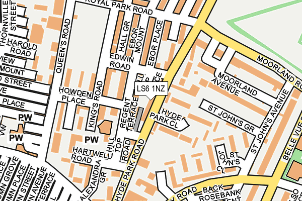 LS6 1NZ map - OS OpenMap – Local (Ordnance Survey) LS6 1NZ map - OS OpenMap – Local (Ordnance Survey)