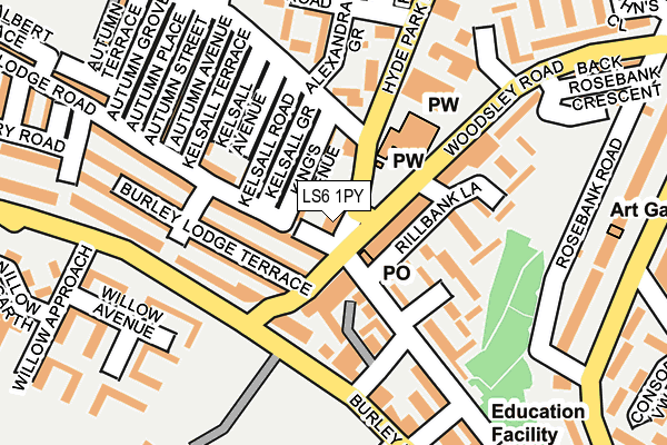 LS6 1PY map - OS OpenMap – Local (Ordnance Survey) LS6 1PY map - OS OpenMap – Local (Ordnance Survey)