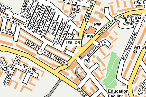 LS6 1QR map - OS OpenMap – Local (Ordnance Survey) LS6 1QR map - OS OpenMap – Local (Ordnance Survey)