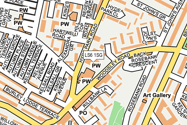 LS6 1SG map - OS OpenMap – Local (Ordnance Survey) LS6 1SG map - OS OpenMap – Local (Ordnance Survey)