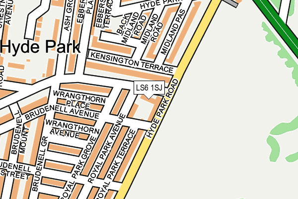 LS6 1SJ map - OS OpenMap – Local (Ordnance Survey) LS6 1SJ map - OS OpenMap – Local (Ordnance Survey)