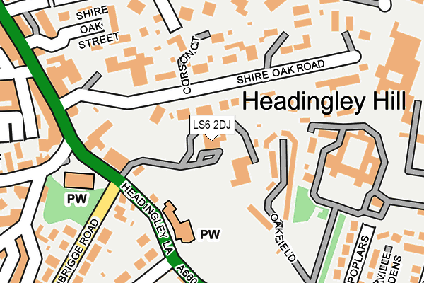 LS6 2DJ map - OS OpenMap – Local (Ordnance Survey) LS6 2DJ map - OS OpenMap – Local (Ordnance Survey)