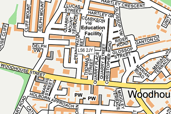 LS6 2JY map - OS OpenMap – Local (Ordnance Survey) LS6 2JY map - OS OpenMap – Local (Ordnance Survey)