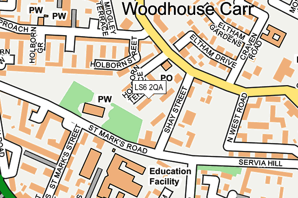 LS6 2QA map - OS OpenMap – Local (Ordnance Survey) LS6 2QA map - OS OpenMap – Local (Ordnance Survey)